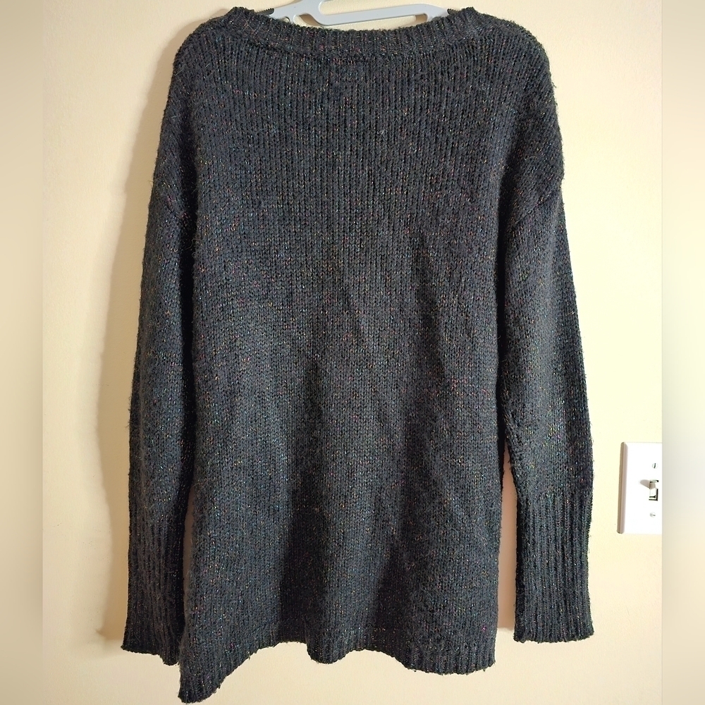 ONLY Women's Black Rainbow Sparkle Knit Sweater Size Medium - Picture 5 of 7